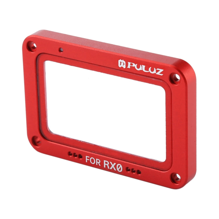 PULUZ Aluminum Alloy Flame + Tempered Glass Lens Protector for Sony RX0 / RX0 II, with Screws and Screwdrivers, Front Flame Black, Front Flame Red