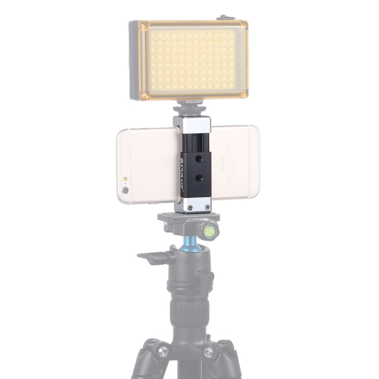 PULUZ Universal Phone Aluminum Alloy Clamp Holder Bracket with Cold Shoe For iPhone, Galaxy, Huawei, Xiaomi, Sony, HTC, Google and other Smartphones