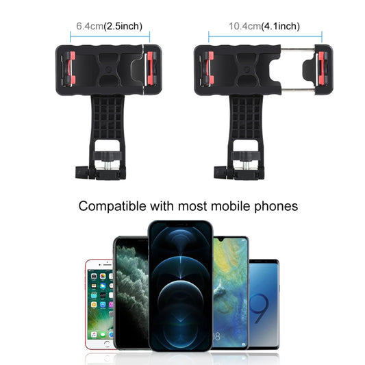 Flexible smartphone clamp holder positioned at various angles for viewing