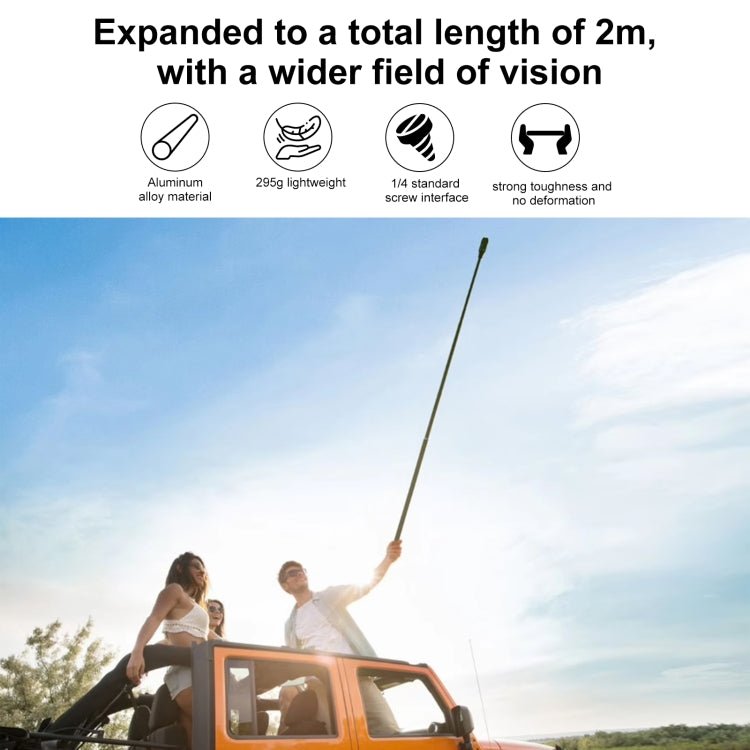 PULUZ 2m Metal Selfie Stick Monopod  for Insta360 One RS / X2 / X3, 2m Monopod