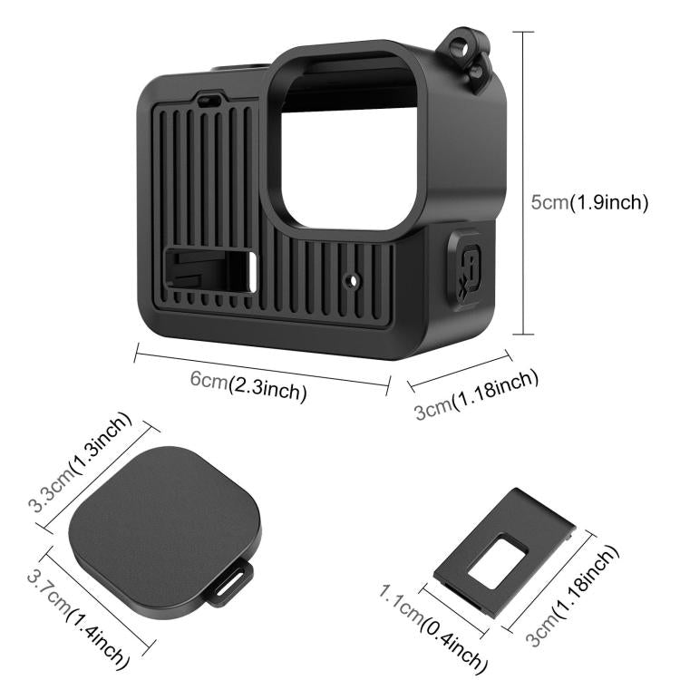 For GoPro HERO 2024 PULUZ Silicone Protective Case Side Interface Cover with Wrist Strap & Lens Cover, Silicone Protective Case