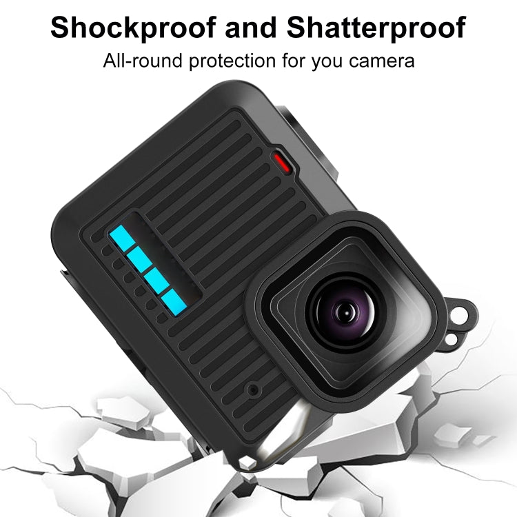 For GoPro HERO 2024 PULUZ Silicone Protective Case Side Interface Cover with Wrist Strap & Lens Cover, Silicone Protective Case