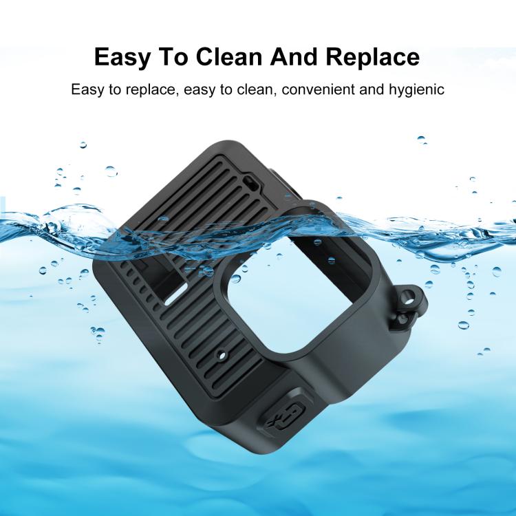 For GoPro HERO 2024 PULUZ Silicone Protective Case Side Interface Cover with Wrist Strap & Lens Cover, Silicone Protective Case