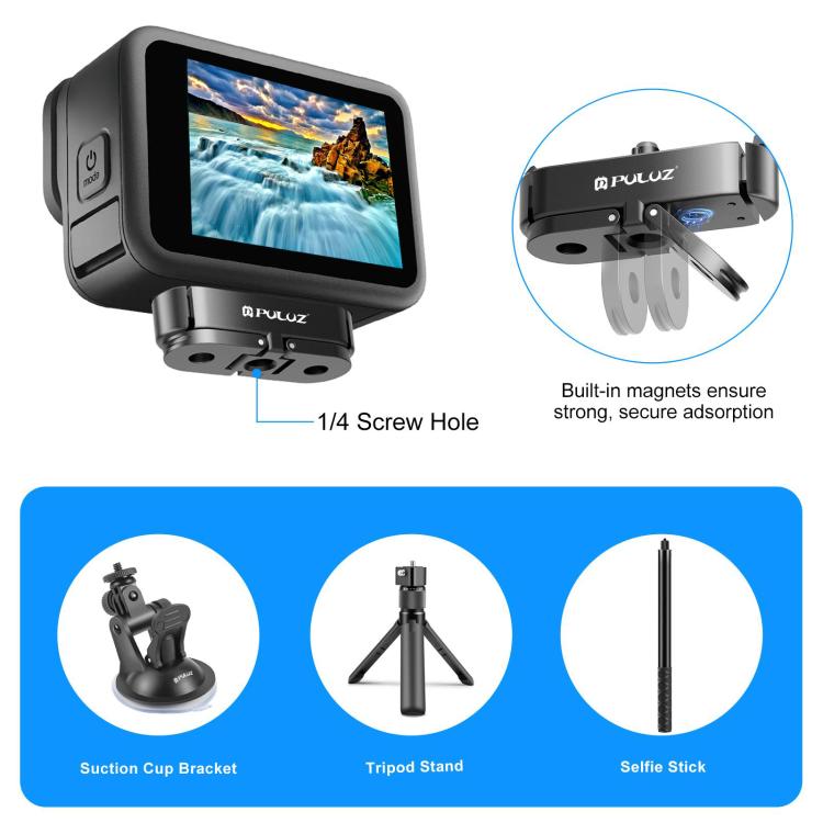 For GoPro HERO13 Black PULUZ Magnetic Quick Release Metal Base, For GoPro HERO13 Black