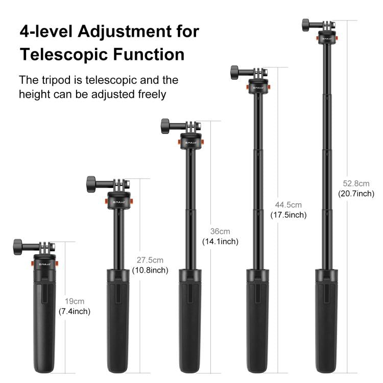PULUZ Mini Magnetic Quick Release Selfie Stick Tripod, Magnetic Quick Release Tripod