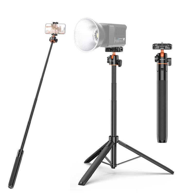 PULUZ 1.3m Phone Selfie Stick Tripod Vlog Live Streaming Holder with Phone Clip, 1.4m  Phone Tripod