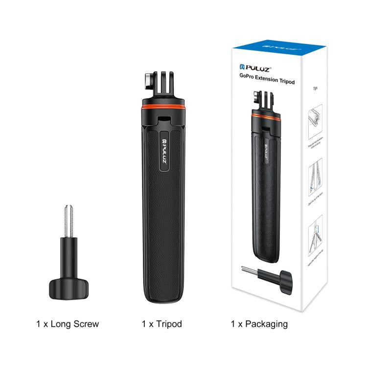 PULUZ Action Camera Extension Tripod Selfie Stick Stand for GoPro, Action Camera Tripod
