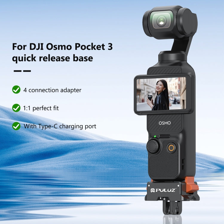 For DJI Osmo Pocket 3 PULUZ Type-C Charging Base Quick Release Mount Adapter, Type-C Charging Base