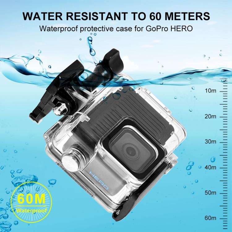 For GoPro HERO 4K 2024 PULUZ 60m / 196ft Waterproof Housing Protective Case with Buckle Basic Mount & Screw, Waterproof Housing Case