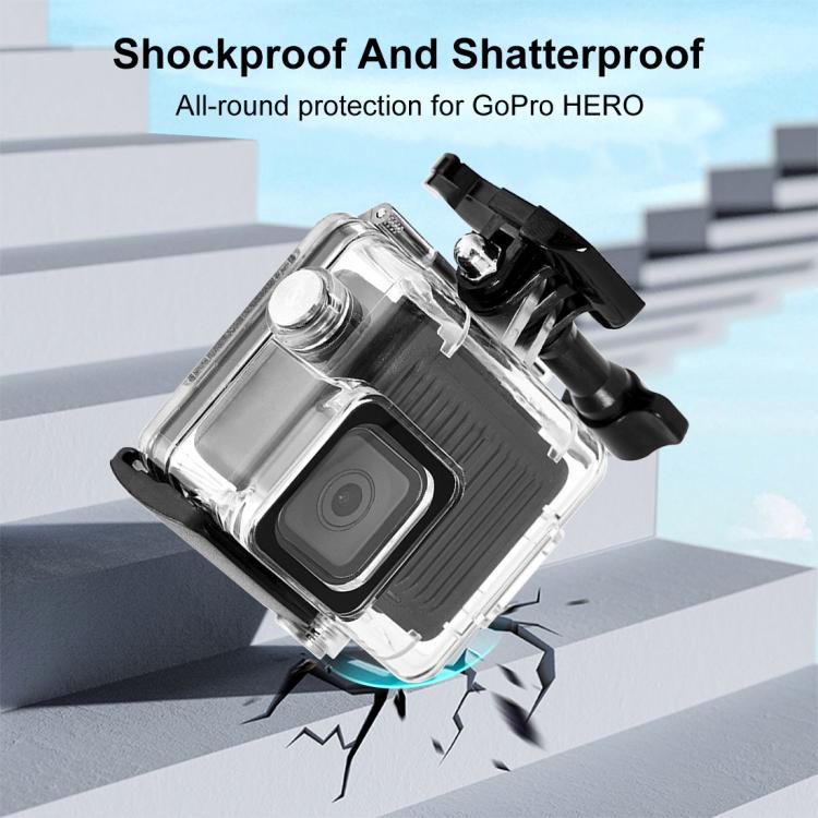 For GoPro HERO 4K 2024 PULUZ 60m / 196ft Waterproof Housing Protective Case with Buckle Basic Mount & Screw, Waterproof Housing Case