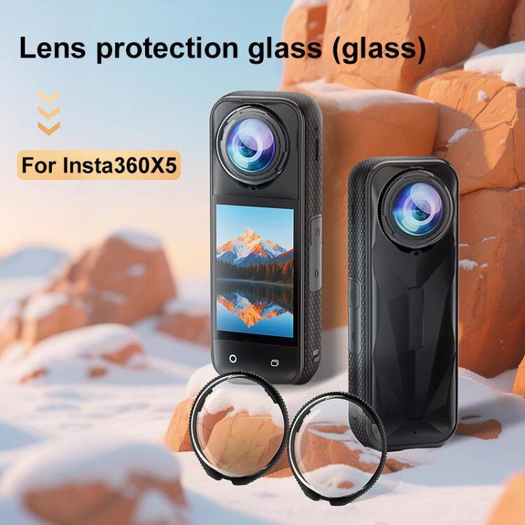 For Insta360 X5 PULUZ Rotating Optical Tempered Glass Lens Guard Protective Cover, Rotating Lens Guard