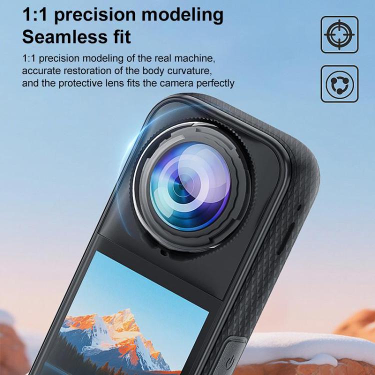 For Insta360 X5 PULUZ Rotating Optical Tempered Glass Lens Guard Protective Cover, Rotating Lens Guard