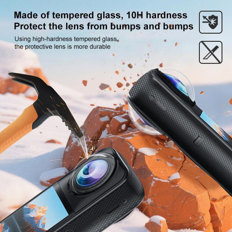 For Insta360 X5 PULUZ Rotating Optical Tempered Glass Lens Guard Protective Cover, Rotating Lens Guard