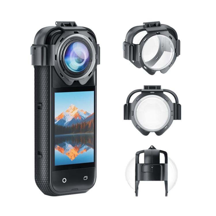 For Insta360 X5 PULUZ Snap-on Optical Tempered Glass Lens Guard Protective Cover, Snap-on Lens Guard