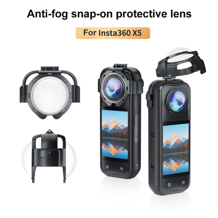 For Insta360 X5 PULUZ Snap-on Optical Tempered Glass Lens Guard Protective Cover, Snap-on Lens Guard