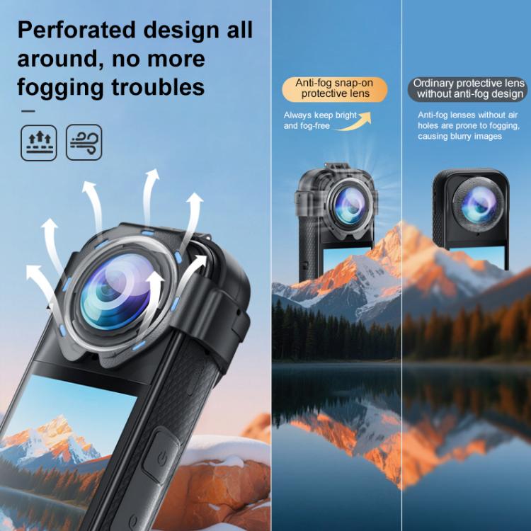 For Insta360 X5 PULUZ Snap-on Optical Tempered Glass Lens Guard Protective Cover, Snap-on Lens Guard