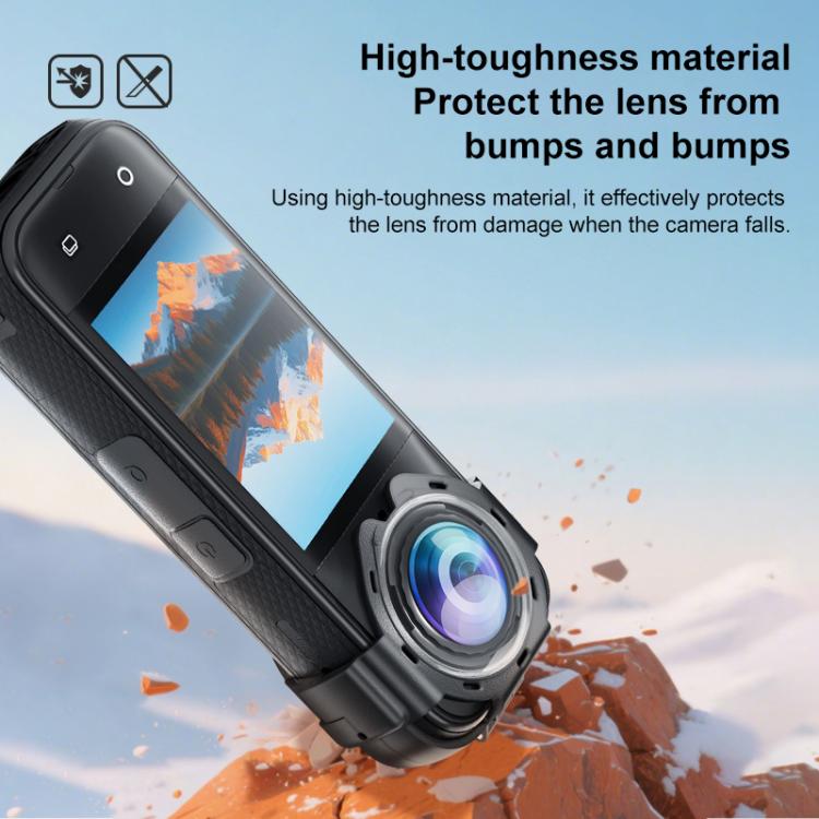 For Insta360 X5 PULUZ Snap-on Optical Tempered Glass Lens Guard Protective Cover, Snap-on Lens Guard