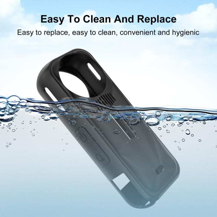 For Insta360 X5 PULUZ Silicone Protective Case with Lens Cover, Silicone Case with Lens Cover (Black), Silicone Case with Lens Cover (Blue), Silicone Case with Lens Cover (Red)