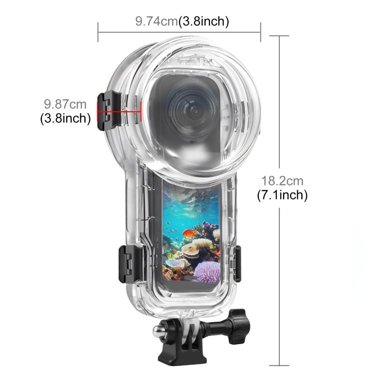 For Insta360 X5 PULUZ 60m Waterproof Sealed Diving Case, Waterproof Diving Case