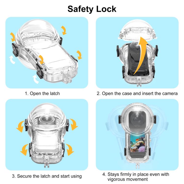 For Insta360 X5 PULUZ 60m Waterproof Sealed Diving Case, Waterproof Diving Case