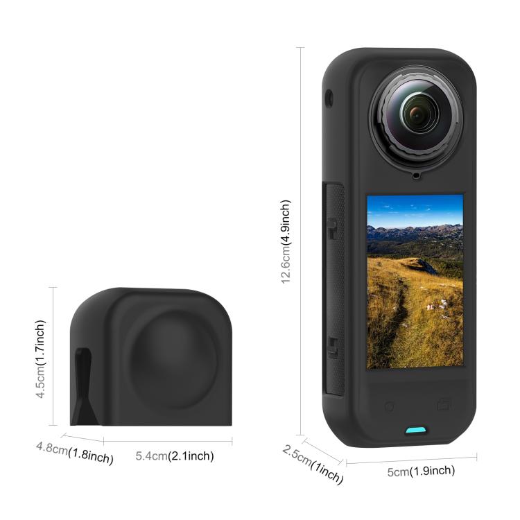 For Insta360 X5 PULUZ Silicone Protective Case with Lens Cover