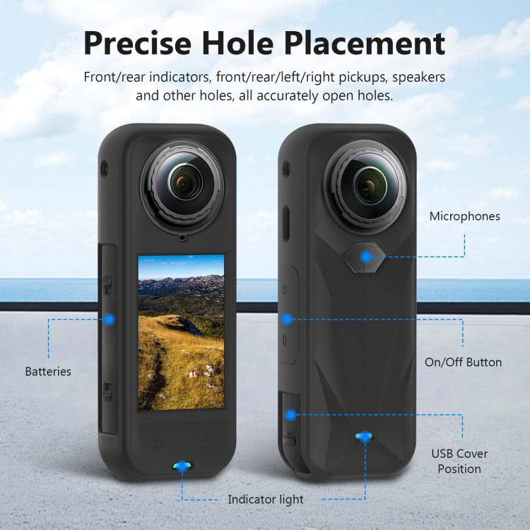 For Insta360 X5 PULUZ Silicone Protective Case with Lens Cover