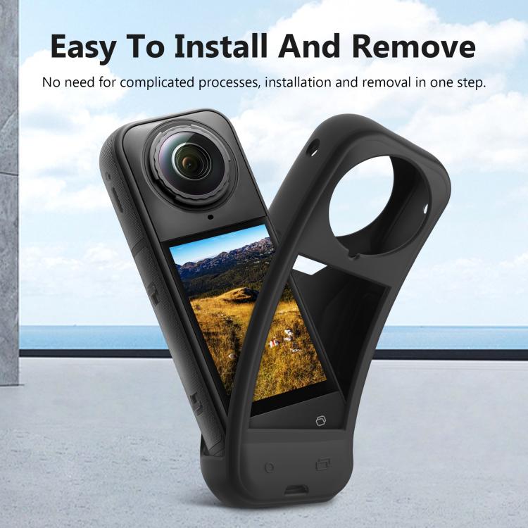 For Insta360 X5 PULUZ Silicone Protective Case with Lens Cover