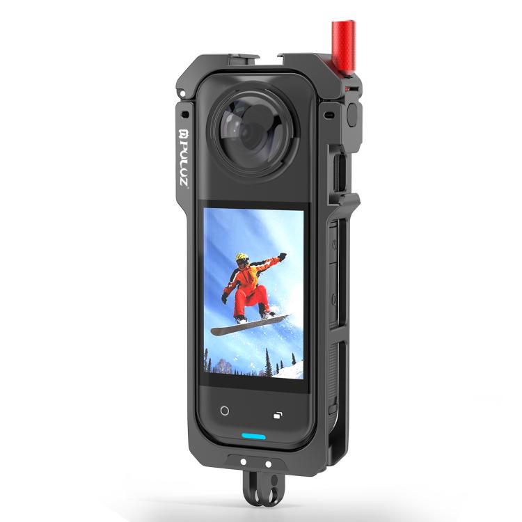 For Insta360 X5 PULUZ Metal Protective Cage Rig Housing Frame with Lens Cover, Metal Protective Cage