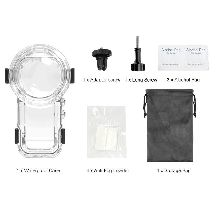 For Insta360 X5 PULUZ Quick Release 60m Waterproof Sealed Diving Case