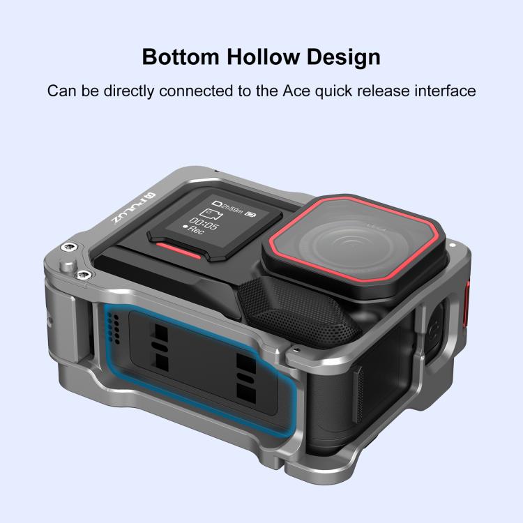 For Insta360 Ace Pro 2 PULUZ Aluminum Alloy Protective Cage Rig Dual Cold Shoe Housing Frame, For Insta360 Ace Pro 2 Meta Cage