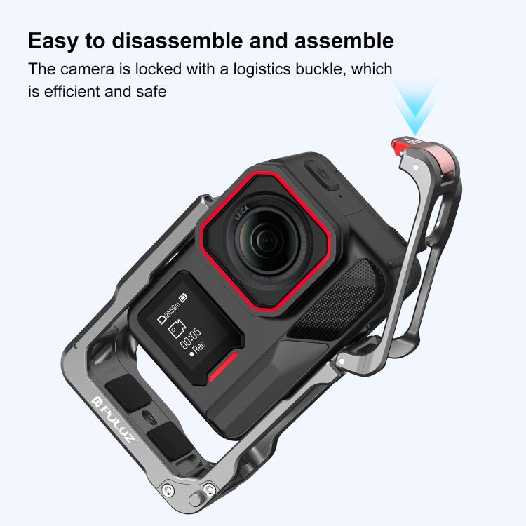 For Insta360 Ace Pro 2 PULUZ Aluminum Alloy Protective Cage Rig Dual Cold Shoe Housing Frame, For Insta360 Ace Pro 2 Meta Cage