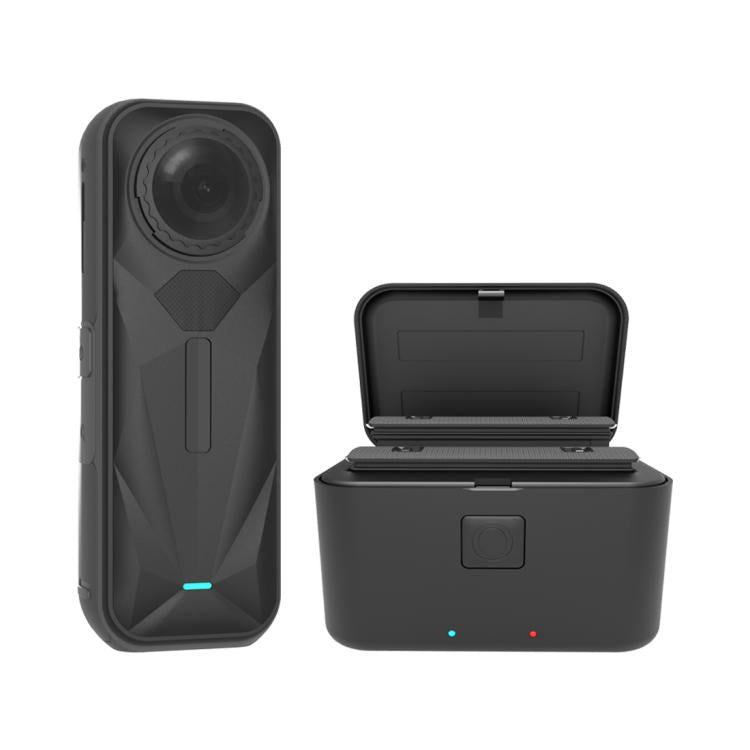 For Insta360 X5 PULUZ Dual-Batteries Charging Box Battery & Memory Card Storage Case, For Insta360 X5 Batteries Charging Box