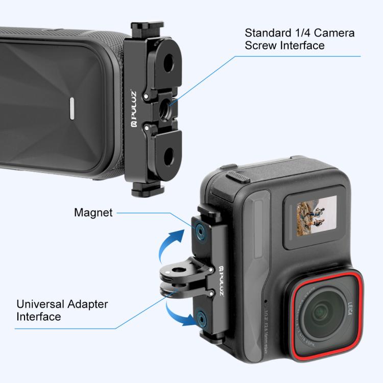 For Insta360 X5 / Ace Pro / Pro 2 PULUZ Aviation Aluminum Quick Release Base Adapter Bracket, Aluminum Quick Release Base