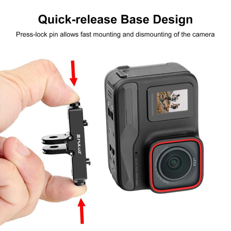 For Insta360 X5 / Ace Pro / Pro 2 PULUZ Aviation Aluminum Quick Release Base Adapter Bracket, Aluminum Quick Release Base
