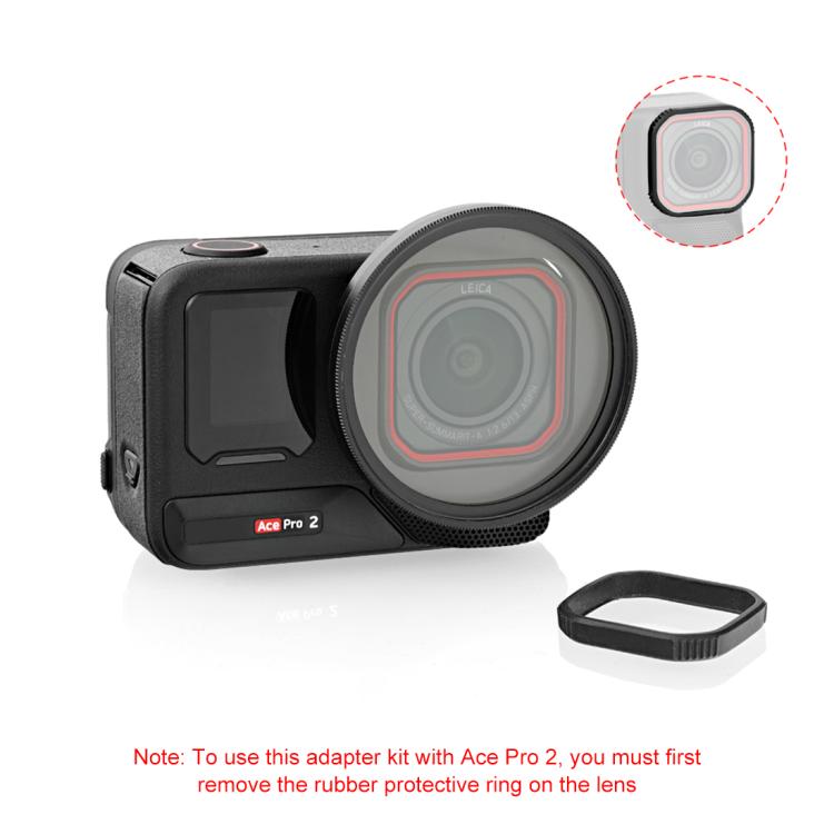 For Insta360 Ace Pro 2 PULUZ 52mm UV Lens Filter Adapter Ring with Lens Cover, For Insta360 Ace Pro 2 Filter Adapter Ring