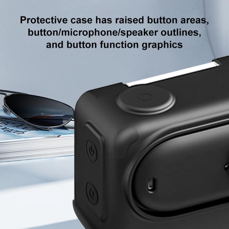 For Insta360 GO 3S PULUZ Camera Charging Box Silicone Cover with Lens Cap & Strap