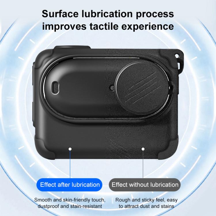 For Insta360 GO 3S PULUZ Camera Charging Box Silicone Cover with Lens Cap & Strap