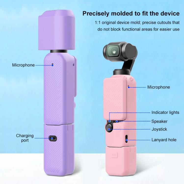 For DJI OSMO Pocket 3 PULUZ 6 in 1 Body Lens Handle Screen Mic Silicone TPU Cover