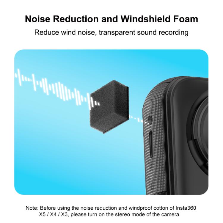 For Insta360 X5 / X4 / X3 PULUZ 6pcs Noise Reduction Windshield Foam Gasket, For Insta360 X5 / X4 / X3