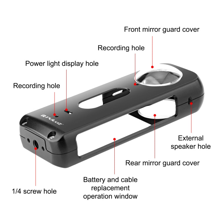 For Insta360 X3 PULUZ Metal Protective Cage Rig Housing Frame with Lens Protector, Metal Frame with Lens Protector US Stock, Metal Frame with Lens Protector