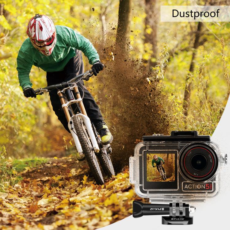 For DJI Osmo Action 5 Pro / 3 / 4 PULUZ 60m Underwater Waterproof Housing Diving Case with Cold Shoe & Buckle Basic Mount & Screw, For DJI Osmo Action 3 / 4 Waterproof Case