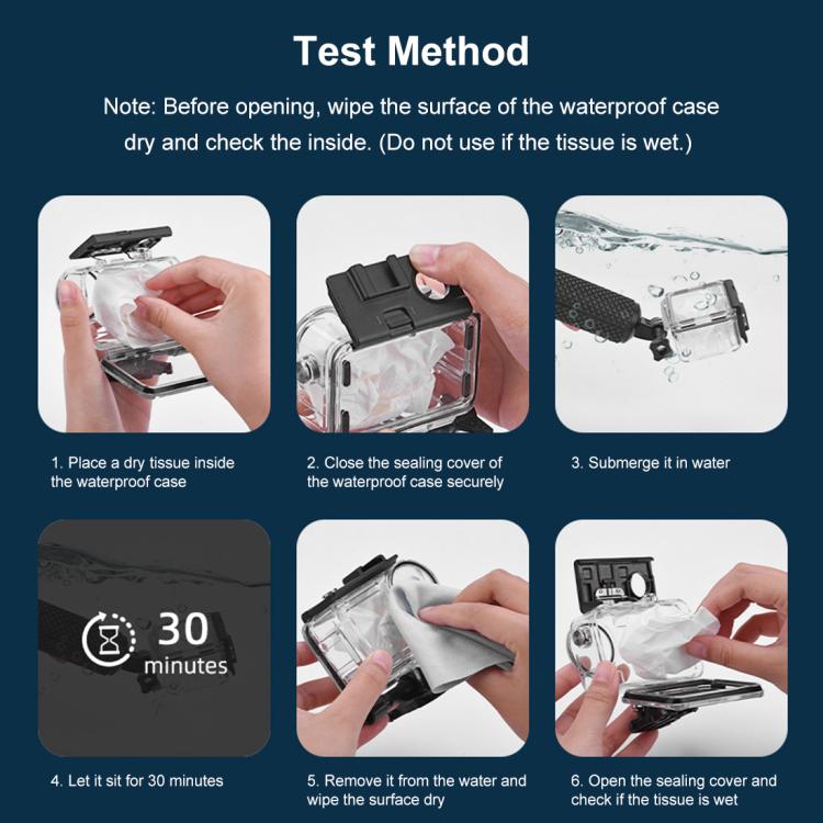 For DJI Osmo Action 5 Pro / 3 / 4 PULUZ 60m Underwater Waterproof Housing Diving Case with Cold Shoe & Buckle Basic Mount & Screw, For DJI Osmo Action 3 / 4 Waterproof Case