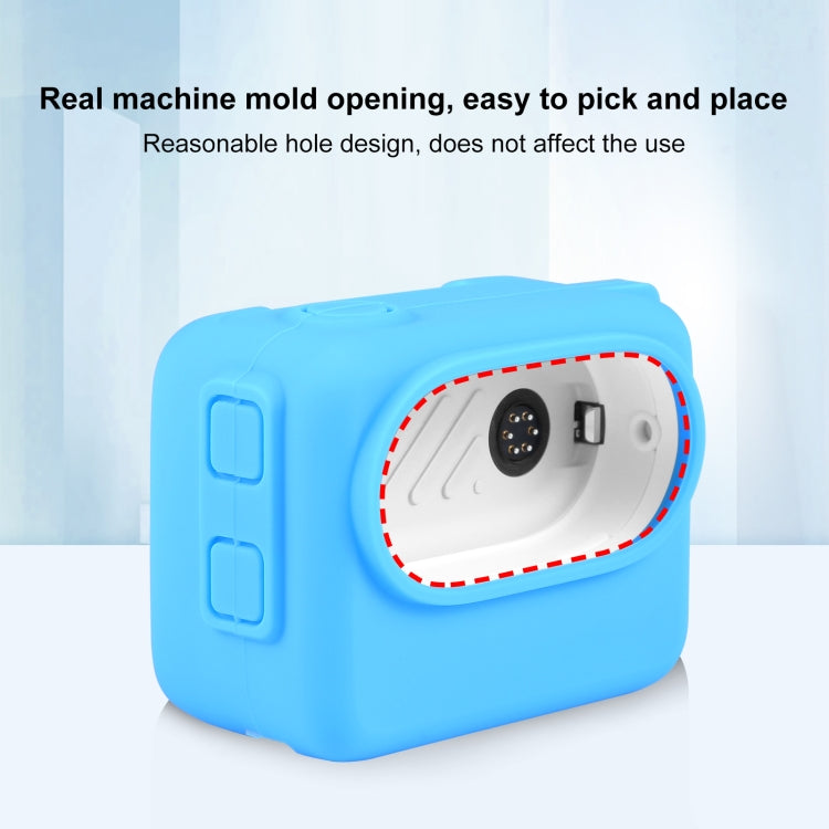 For Insta360 GO 3 PULUZ Camera Charging Case Silicone Case with Lens Cap & Strap, Silicone Case with Lens Cap(Black), Silicone Case with Lens Cap(Blue)