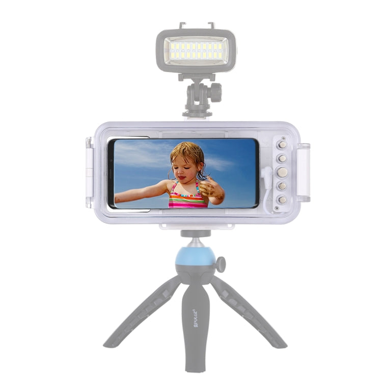 PULUZ 45m/147ft Waterproof Diving Case Photo Video Taking Underwater Housing Cover for iPhone 17 Pro / 17 / Air / 16 / 16 Pro / 15 / 15 Pro, Galaxy, Huawei, Xiaomi, Google Android OTG Smartphones with Type-C Port