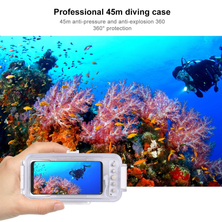 PULUZ 45m/147ft Waterproof Diving Case Photo Video Taking Underwater Housing Cover for iPhone 17 Pro / 17 / Air / 16 / 16 Pro / 15 / 15 Pro, Galaxy, Huawei, Xiaomi, Google Android OTG Smartphones with Type-C Port
