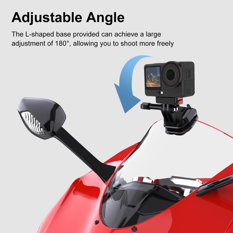 PULUZ Motorcycle Windshield Action Camera Mount Clip for GoPro Hero12 Black / DJI Osmo Action 4 / Insta360 X4 / Ace Pro and Other Action Cameras, Windshield Mount Clip
