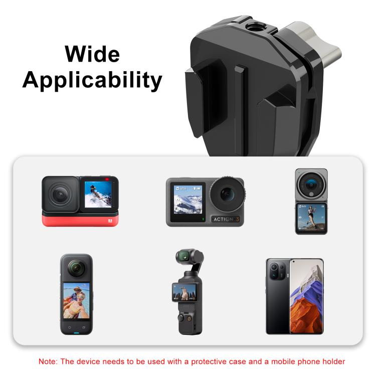 PULUZ Motorcycle Windshield Action Camera Mount Clip for GoPro Hero12 Black / DJI Osmo Action 4 / Insta360 X4 / Ace Pro and Other Action Cameras, Windshield Mount Clip