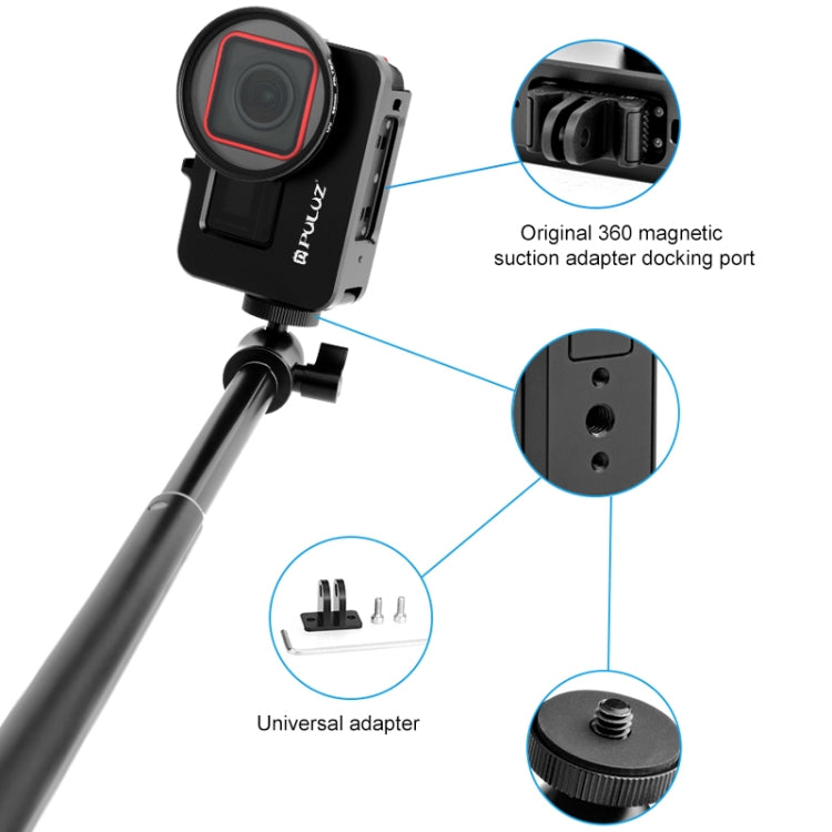 For Insta360 Ace Pro / Ace PULUZ Metal Rabbit Cage Adapter Frame with 52mm UV Filter & Adapter Ring, For Insta360 Ace Meta Cage 2