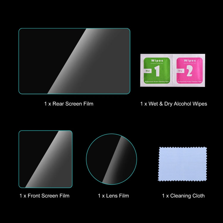 For DJI Osmo Action 5 Pro PULUZ 3-in-1 Lens Front and Back Screen Tempered Glass Explosion-proof Film