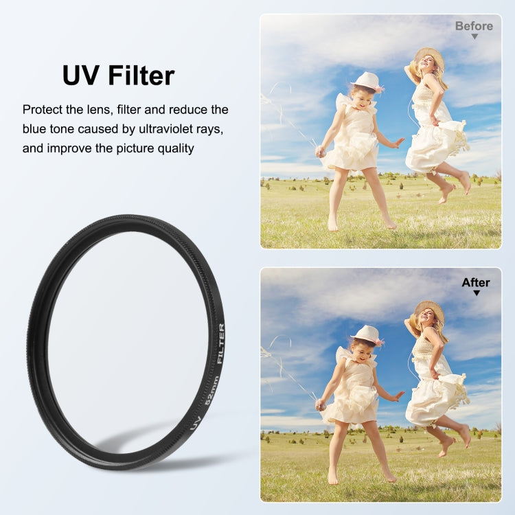 For Insta360&#160;Ace&#160;Pro PULUZ 52mm UV Lens Filter Adapter Ring with Lens Cover, For Insta360 Ace Pro Filter Adapter Ring
